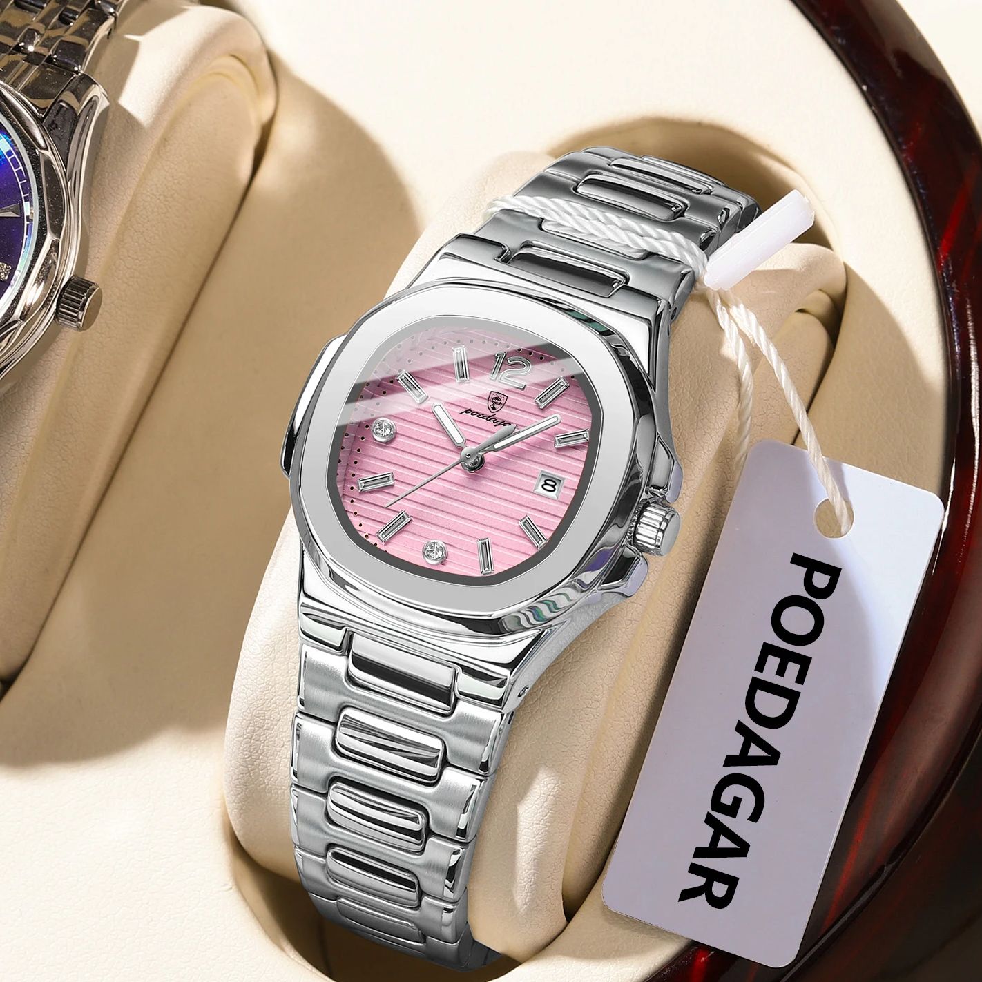 Luxury Watch Cartier - POEDAGAR Square Fashion Woman Wristwatch Luminous