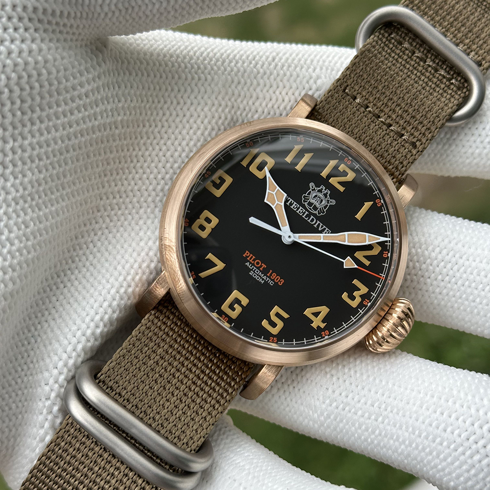 Bronze Case Watch - STEELDIVE Store SD1903S 46.5MM Solid Bronze
