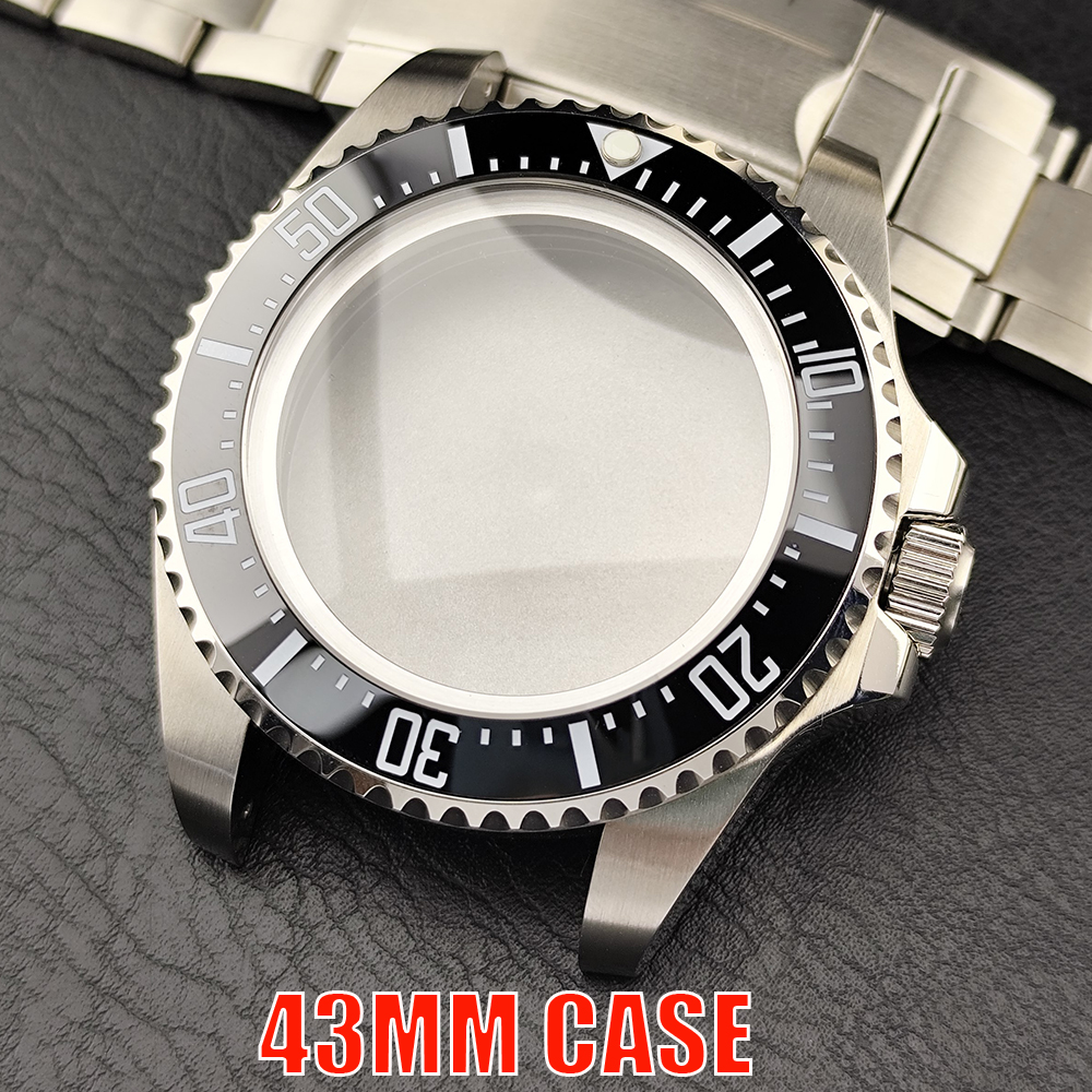Bronze Case Watch - NH35 Case 43mm Men's Silvery Steel