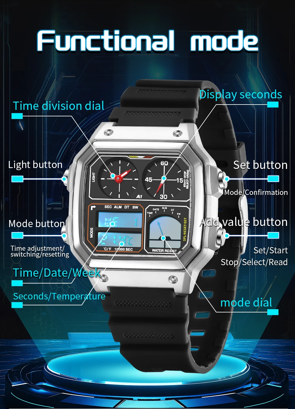 Fashion SANDA 6257 Popular Men – Luxury Watch Shop recenzja i cena