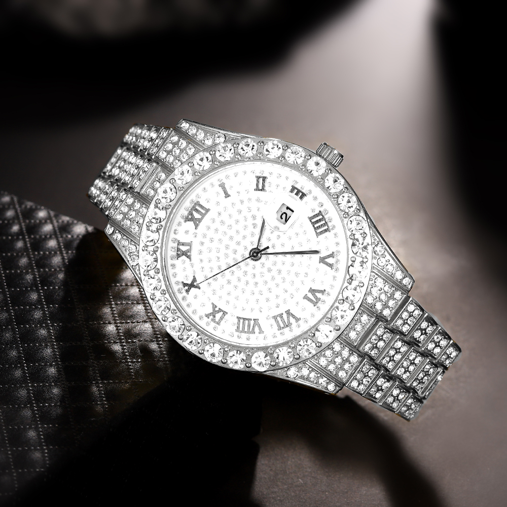 1 Hip-hop Full Diamond Silver  – Luxury Watch Wallpaper recenzja i cena