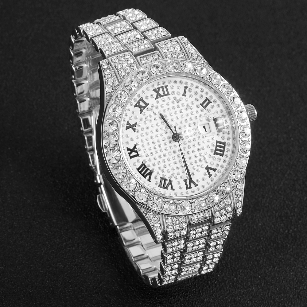 1 Hip-hop Full Diamond Silver  – Luxury Watch Wallpaper recenzja i cena