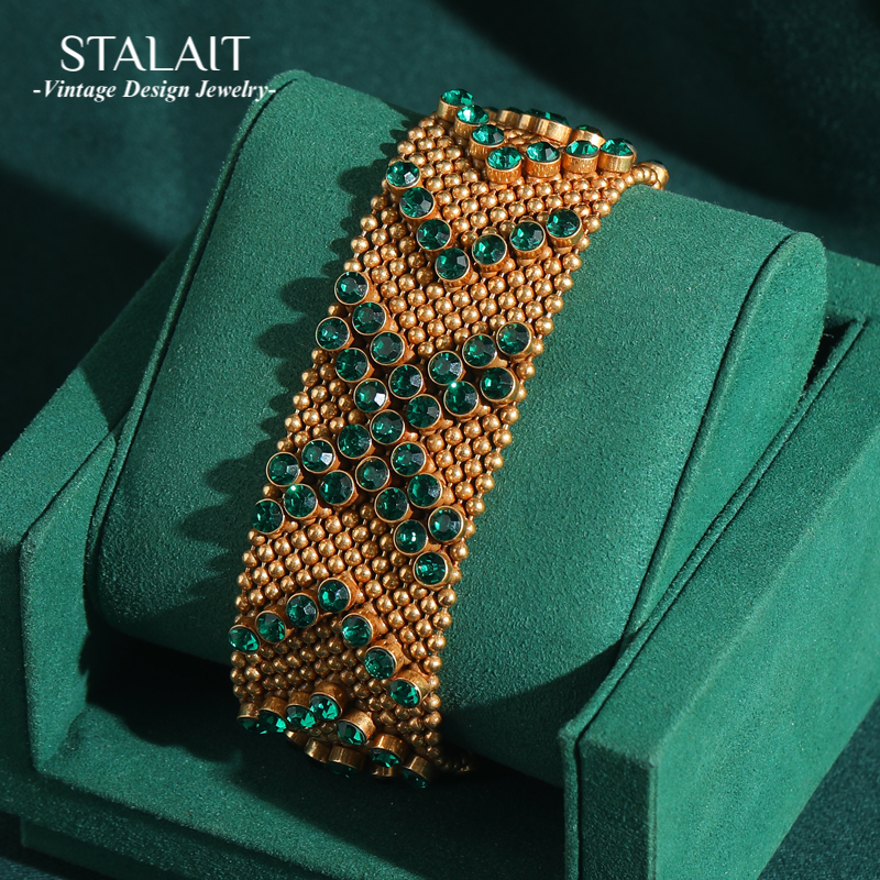 Vintage Green Rhinestone Brace – Luxury Watch Dubai recenzja i cena