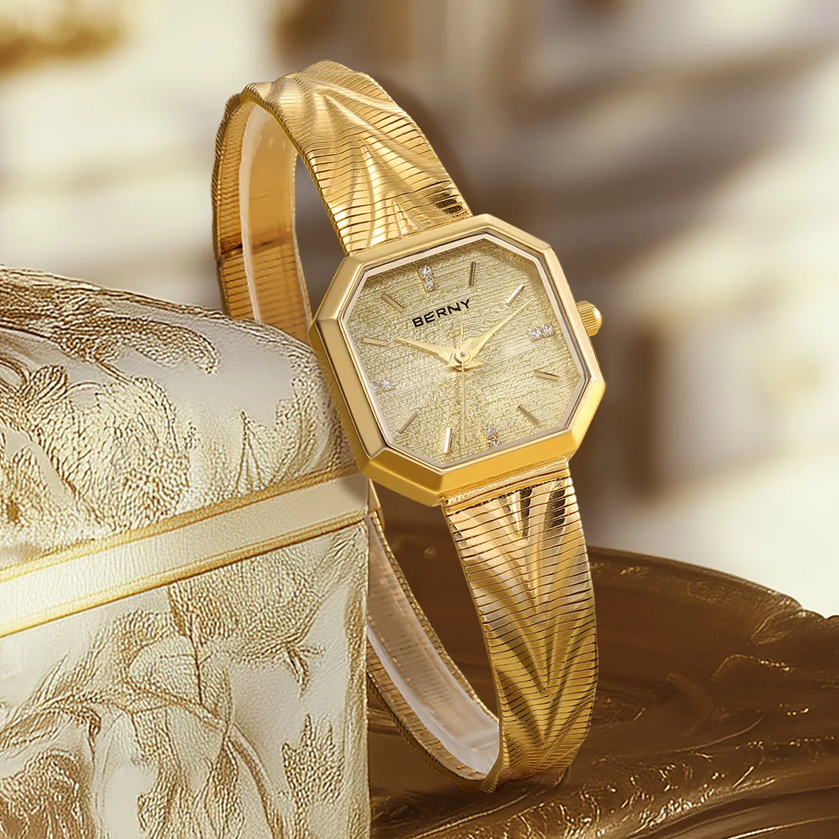 BERNY Gold Watch for Women Gri – Luxury Watch Cartier recenzja i cena