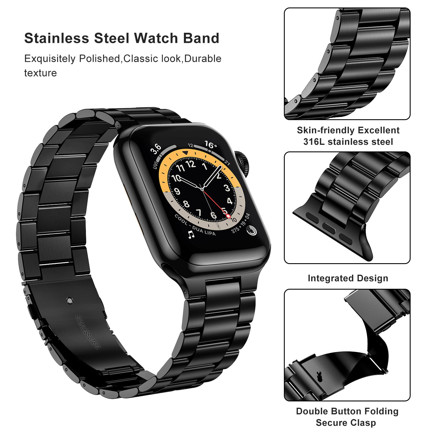 Stainless Steel Strap For Appl – Luxury Watch Apple Bands recenzja i cena