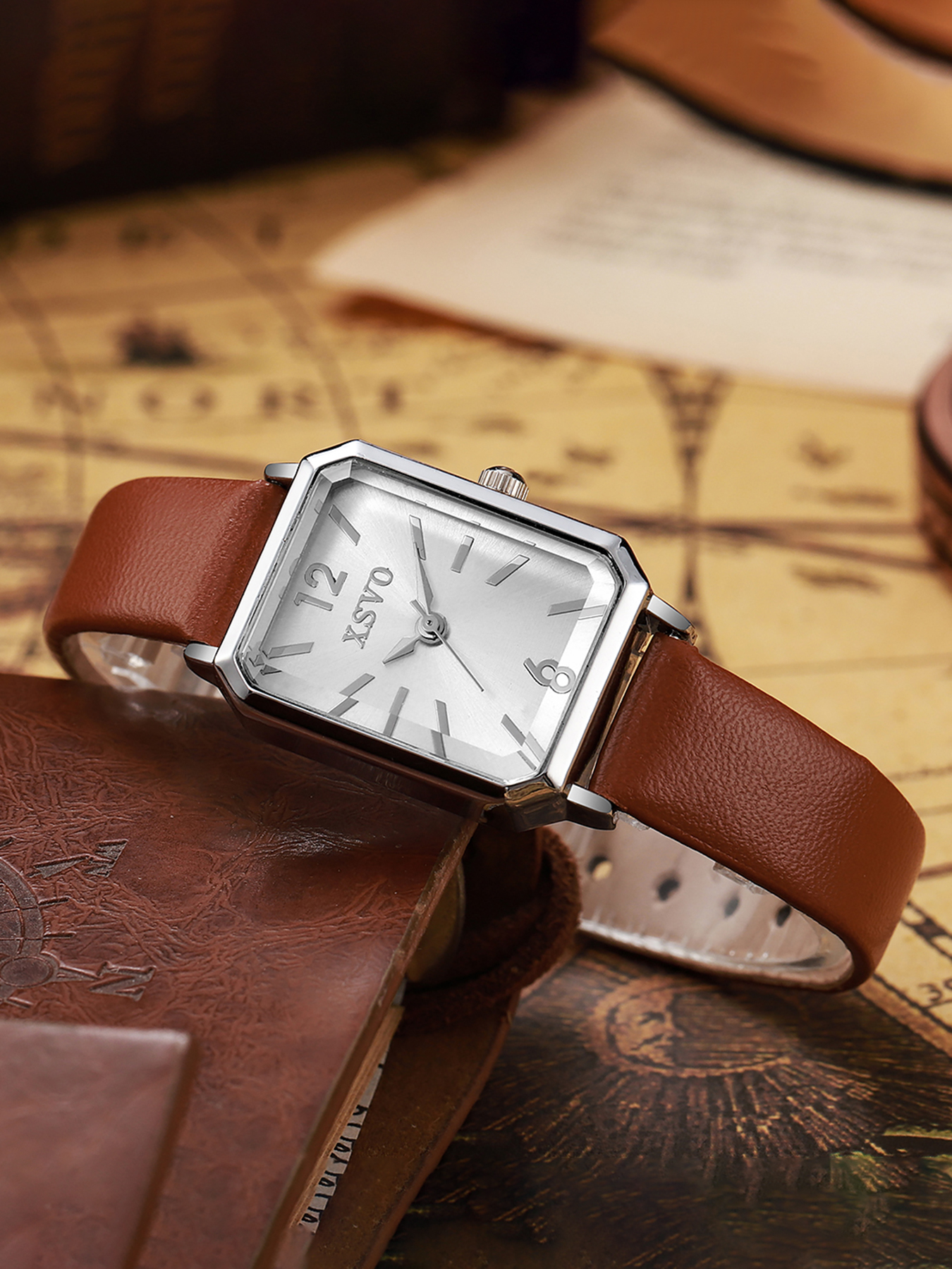 Vintage Silver Square Women's  – Luxury Watch Green recenzja i cena