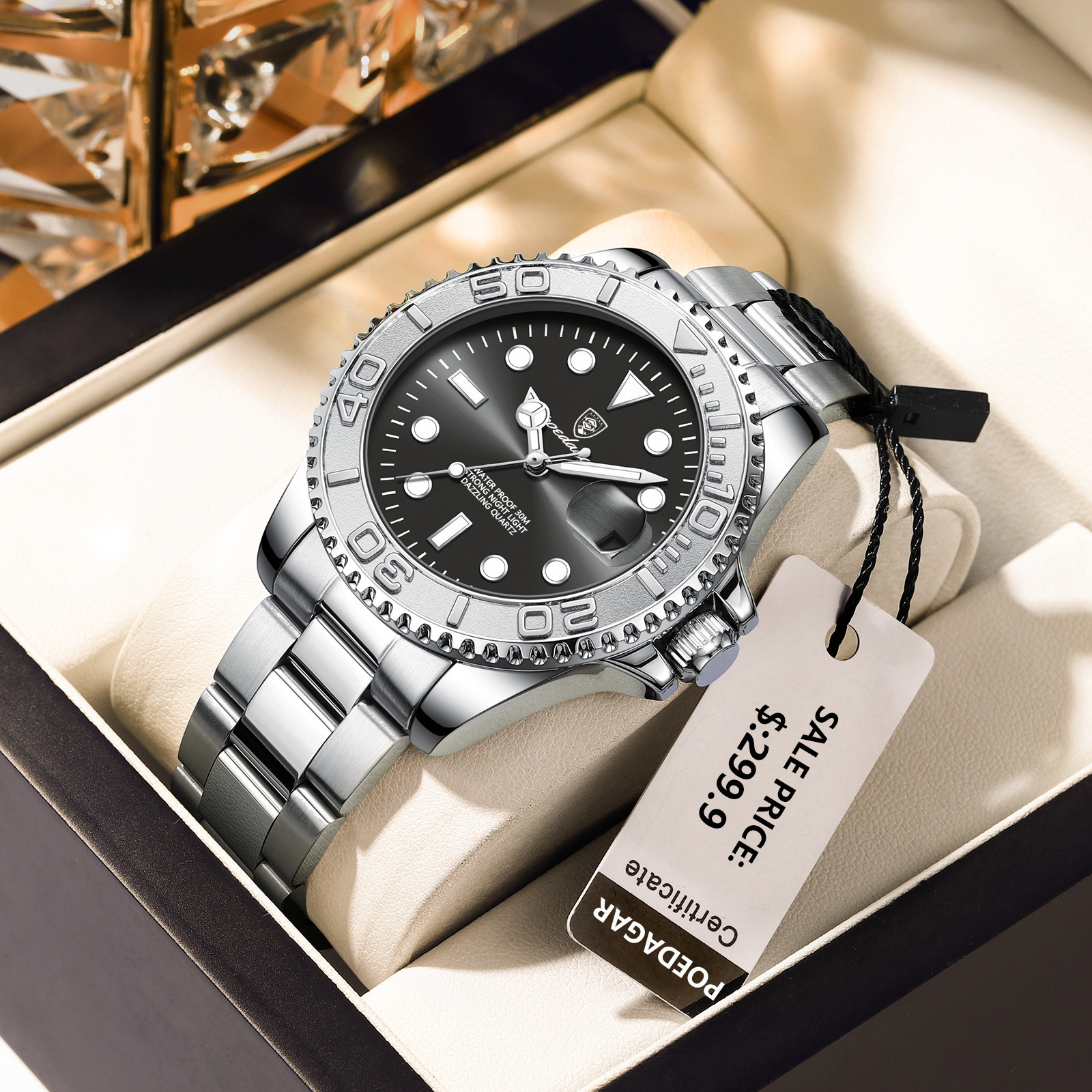 POEDAGAR Top Luxury Man Watch  – Luxury Watch Cartier recenzja i cena