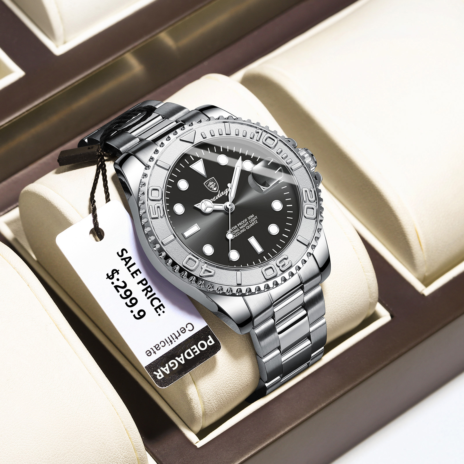 POEDAGAR Top Luxury Man Watch  – Luxury Watch Cartier recenzja i cena