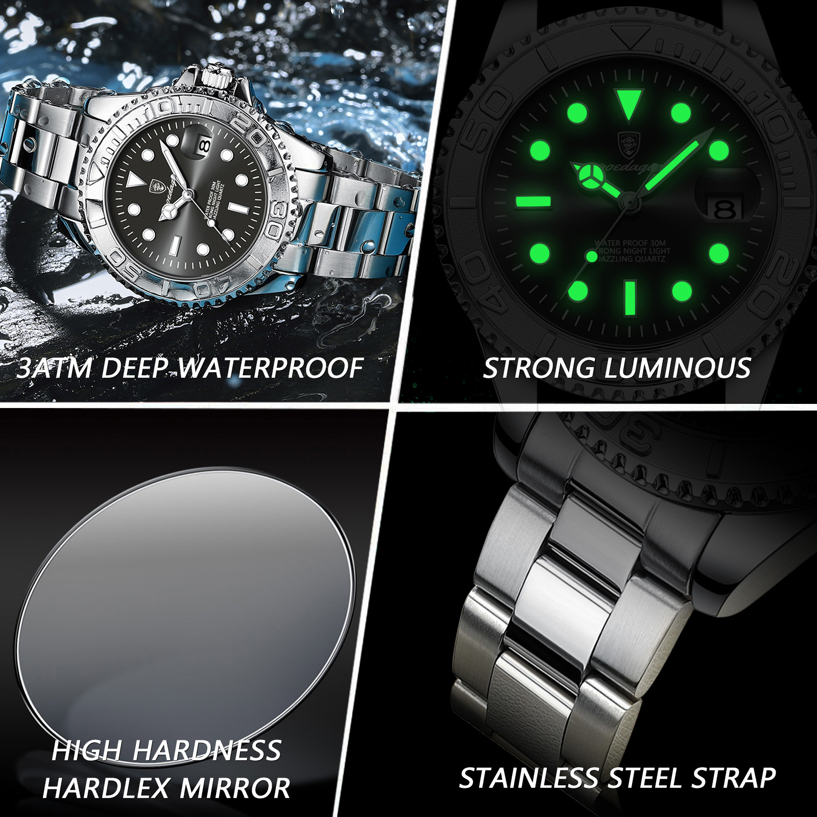 POEDAGAR Top Luxury Man Watch  – Luxury Watch Cartier recenzja i cena