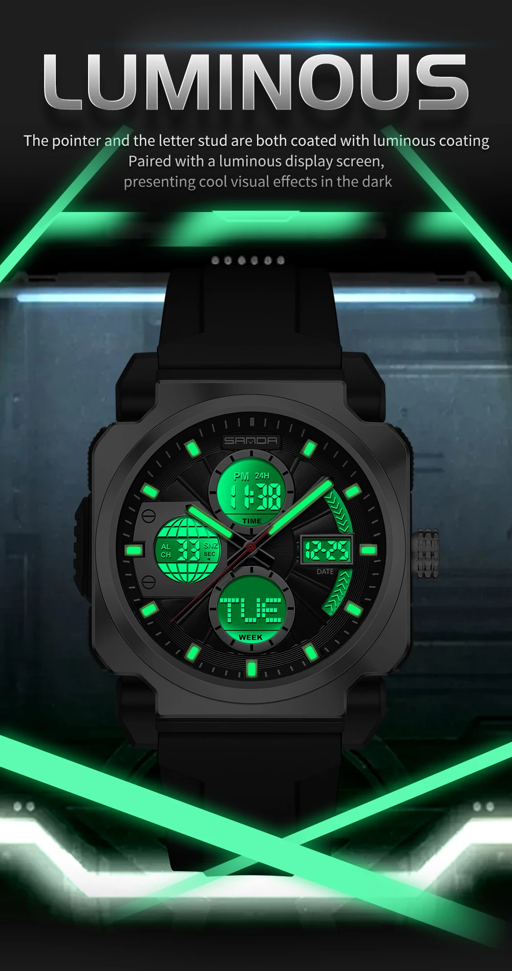 SANDA Men's Electronic Watch O – Luxury Watch Shop recenzja i cena