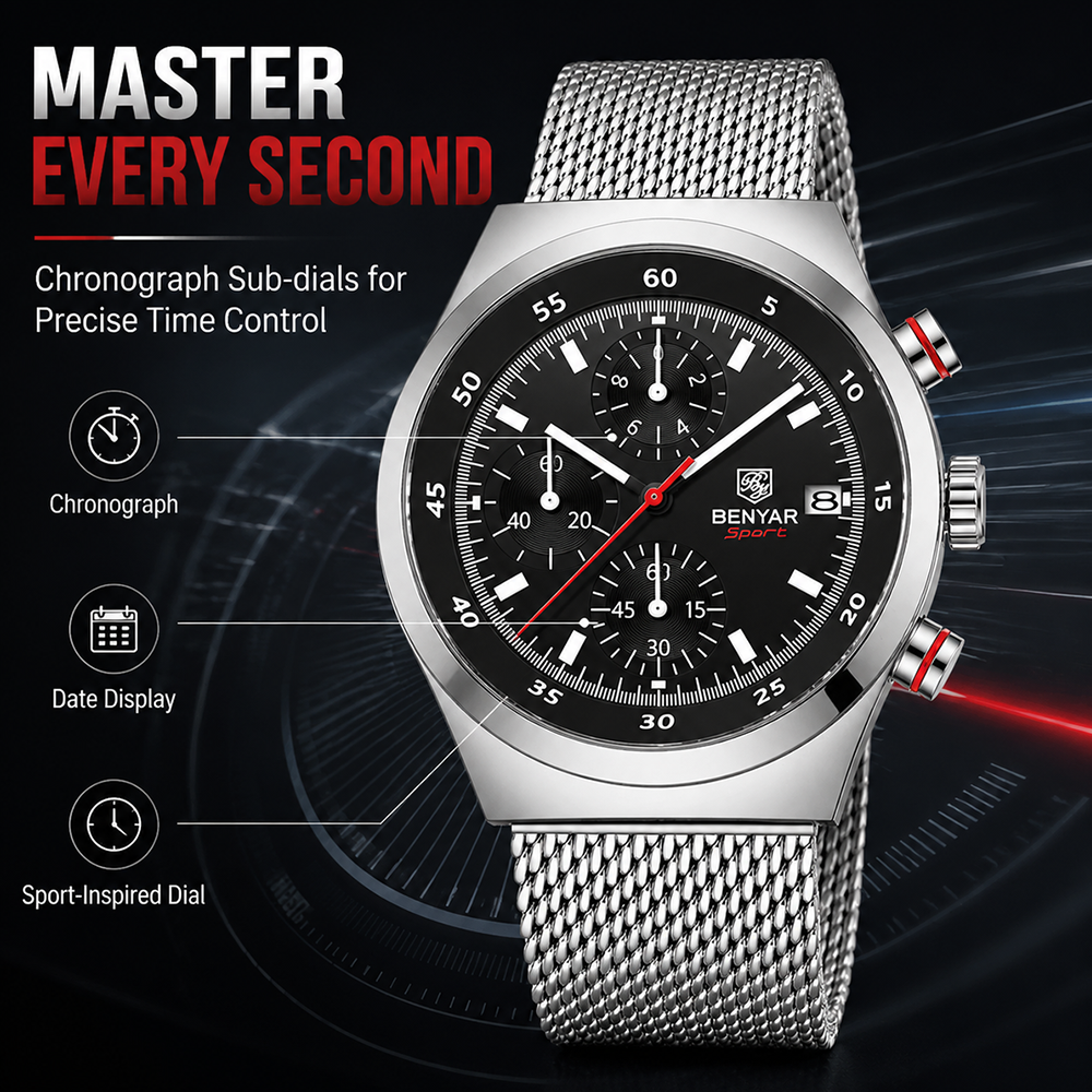 BENYAR Top Luxury Brand Men's  – Luxury Watch Green recenzja i cena